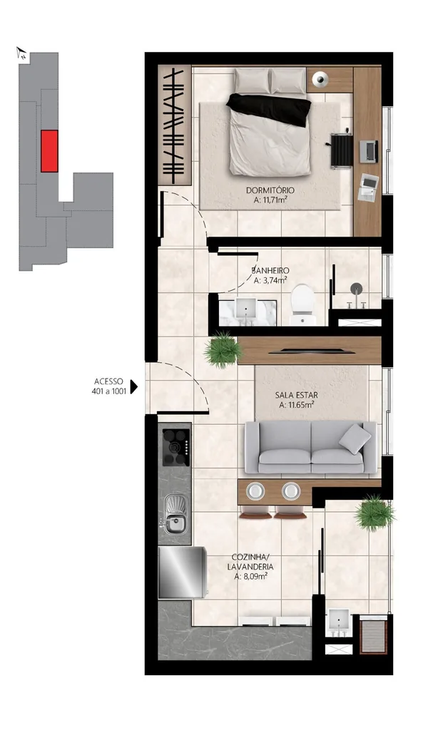 Apartamento em Nossa Senhora das Dores, Santa Maria, foto 3