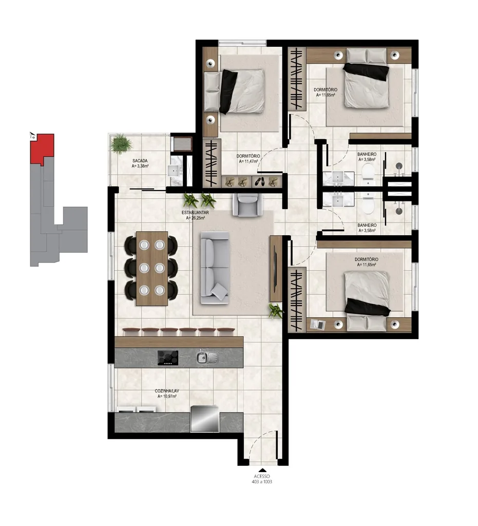 Apartamento em Nossa Senhora das Dores, Santa Maria, foto 3