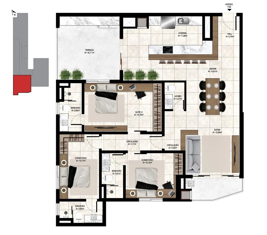 Apartamento em Nossa Senhora das Dores, Santa Maria, foto 3